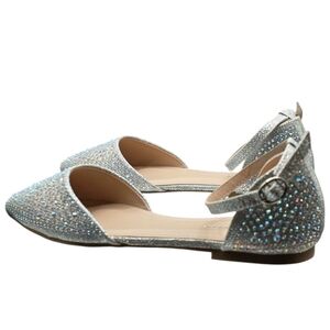 NWT Forever Link Showy Silver Rhinestone Ballet Flats 8 Prom